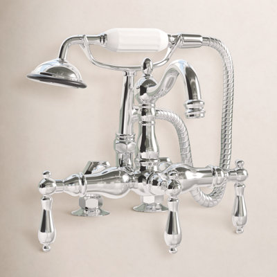 Vintage Deck Clawfoot Tub Faucet with Hand Shower