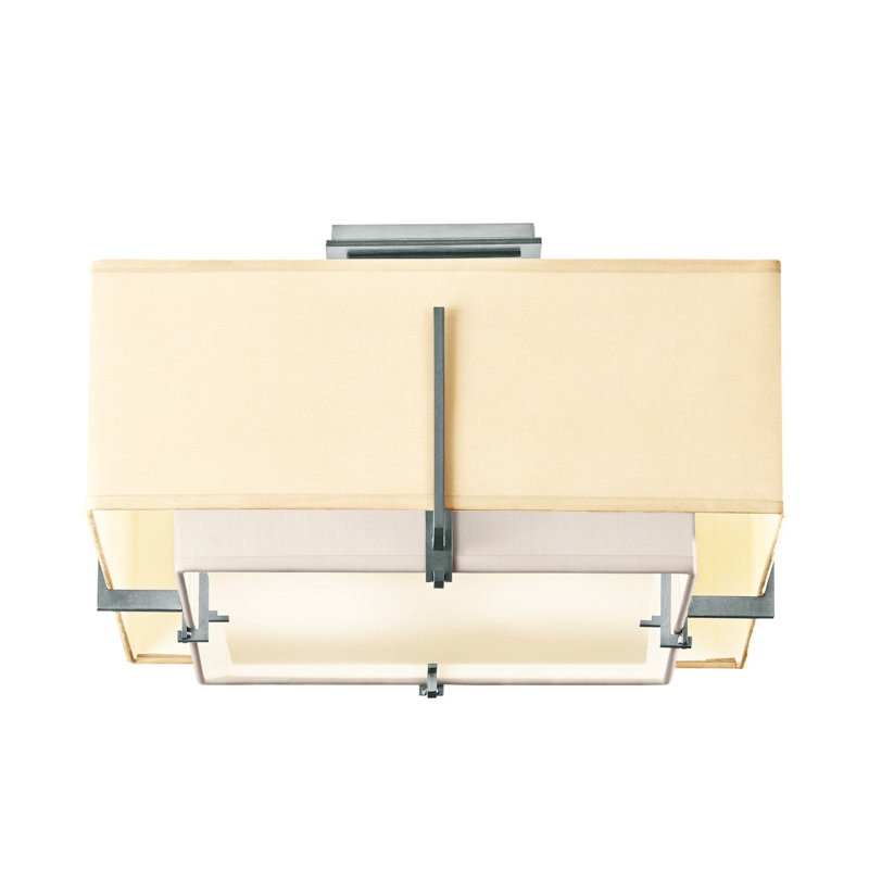 Exos 2 - Light Semi Flush Mount, Natural Anna, Vintage Platinum