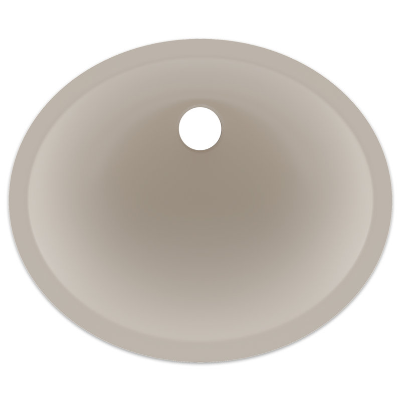 LEXICON Platinum 19-Inch Quartz Composite Drop-in/Undermount Oval Vanity Bathroom Sink, Beige
