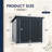 Metal Outdoor Garbage Bin Shed For 2 Trash Cans Black With Sloped Roof，stainless Galvanized Steel