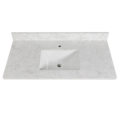 Guein 43" Quartz Single Bathroom Vanity Top with Sink