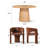 5-Piece Mid-Century Round Dining Set With Oak Finish Pedestal Table For 4-1852203864
