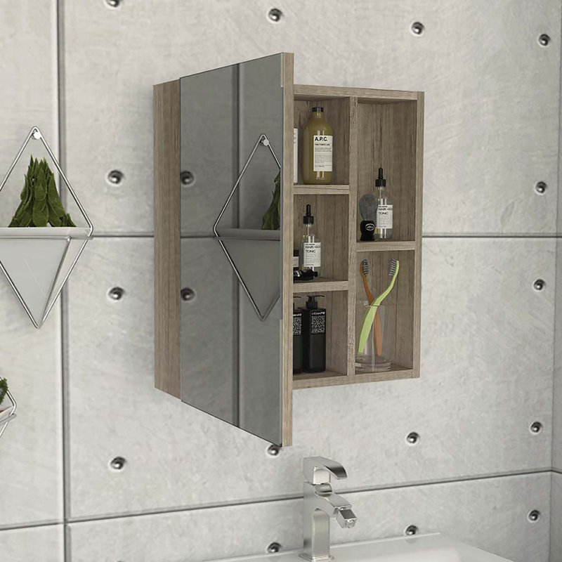 Armoire à pharmacie murale pour salle de bain avec miroir, Noir