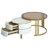 Stackable Coffee Table With 2 Drawers, Nesting Tables With Brown Tempered Glass, Set Of 2-246429484