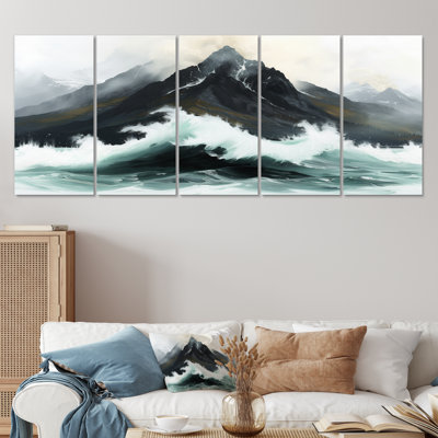 Stormy Seas Mountain Landscape II - Landscape Mountains Wall Art Set