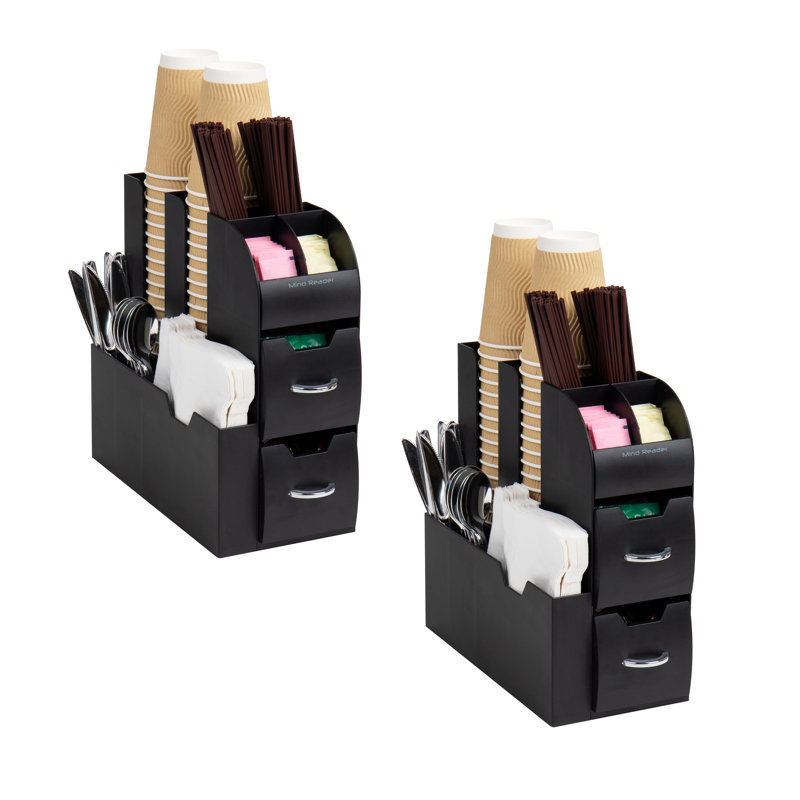 Mind Mind Cup and Condiment Station, Organisateur de comptoir, Bar à café, Cuisine, L 5,35 po x l 11,25 po x H 11,15 po