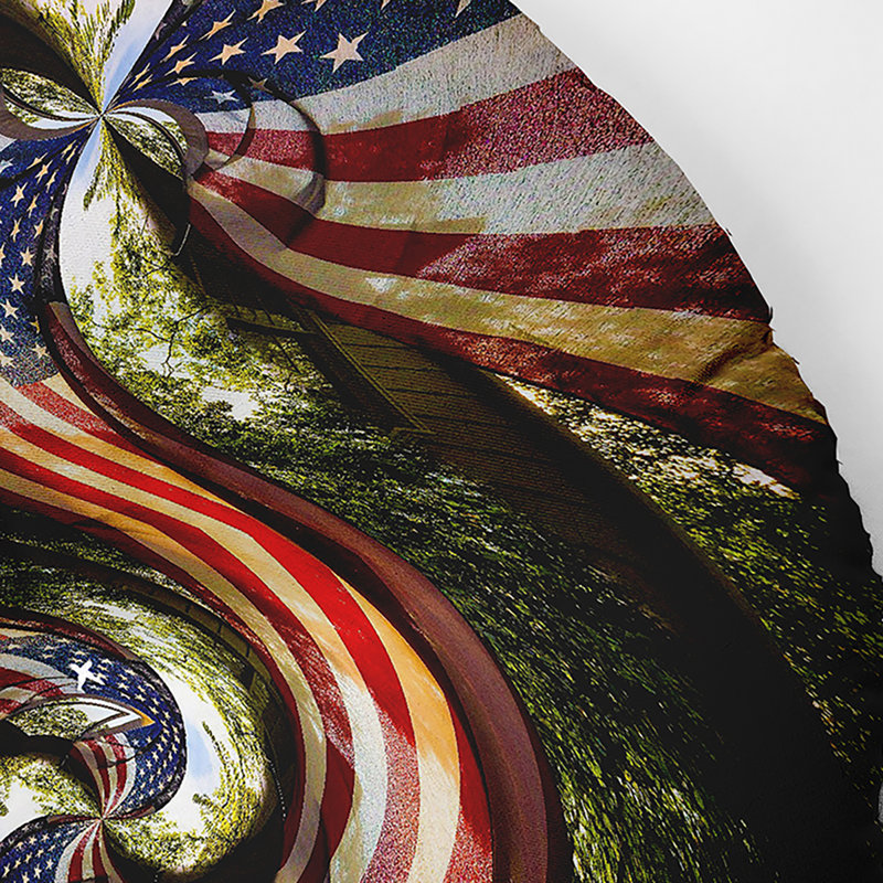 174_Oreiller de sol touffeté Bohemian & Eclectic Patriot Design, 26 po x 26 po