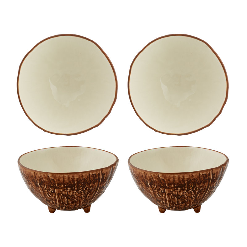 Tropical Fruits Earthenware Dessert Bowl