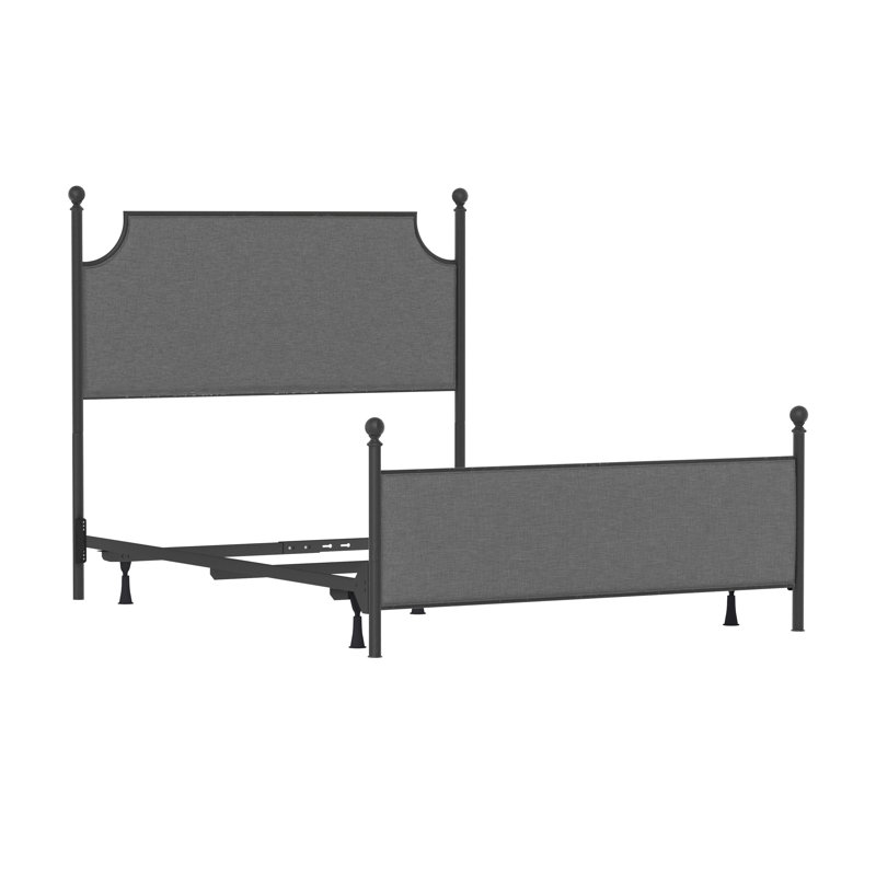Lit standard tapissier en métal Olague, Grand, Noir