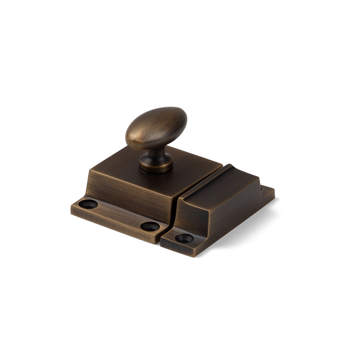 Antique Brass Oval Turn Cabinet Latch