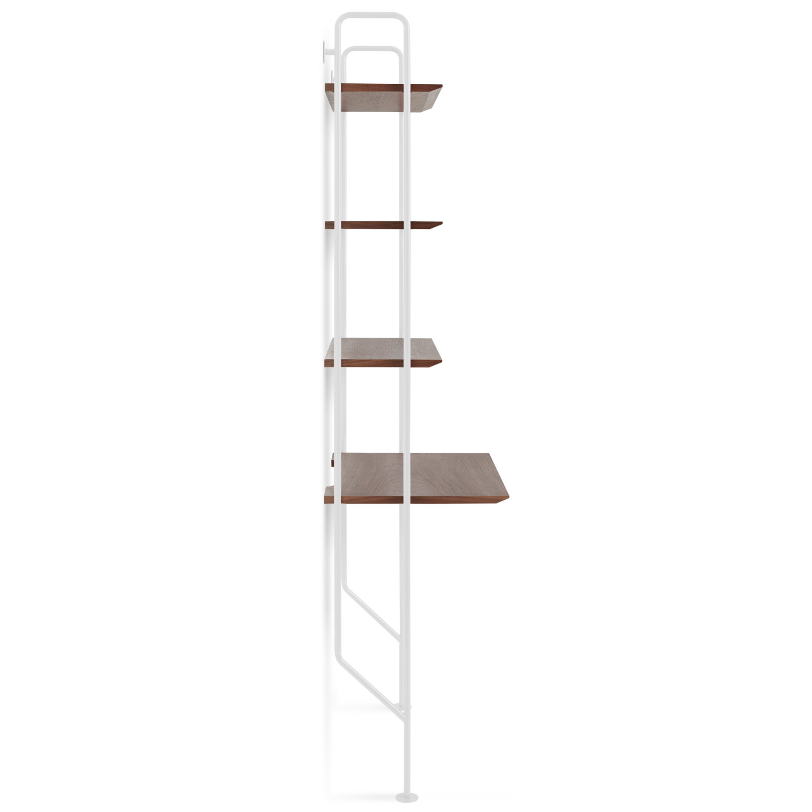 Hitch Etagere Bookcase, White Body/Walnut Cubbie