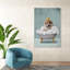 Bathtime Pupper - peinture sur toile à cadre flottant-58869336-58869337