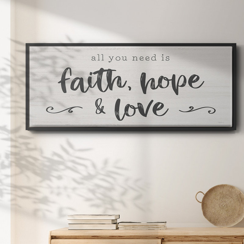 Faith Hope Love - toile encadrée, H 20 po x l 50 po