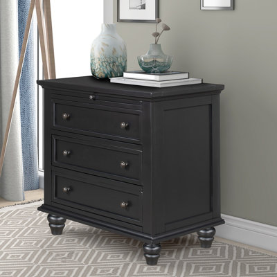 3-Drawer Wood Storage Cabinet with Pull-Out Tray, Versatile End Table for Bedroom, Living Room & Entryway