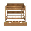 Lit superposé avec lit gigogne, lit superposé en bois avec tablettes de rangement, échelle et garde-corps-1333477293