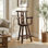 Rustic Swivel Bar Stool with Decorative Star Backrest and Footrest for Kitchen, Dining Room, or Commercial Use
