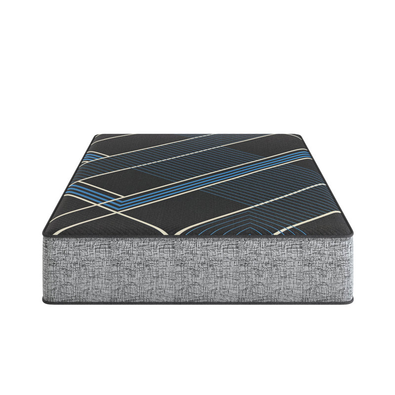 Très grand matelas de 13 pouces avec mousse viscoélastique gélifiée améliorée, support central et surface de sommeil stable, taille gris et bleu avec refroidissement double, matériau à changement de phase, troisième renforcé, mousse