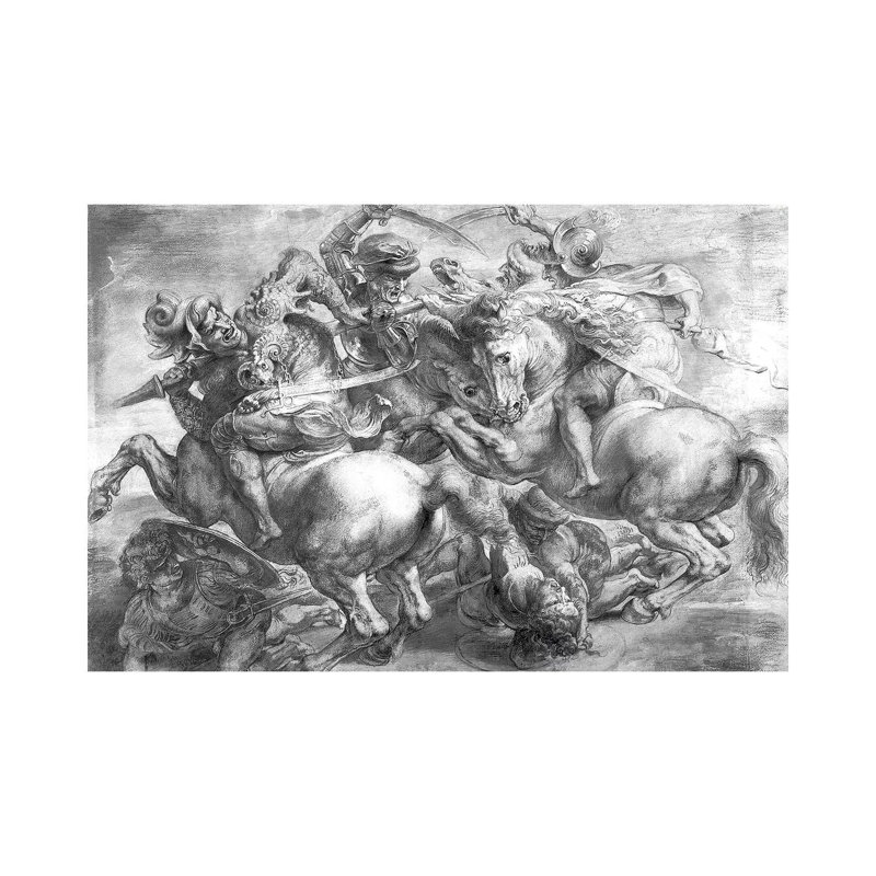 The Battle Of Anghiari (After Leonardo Da Vinci) by Peter Paul Rubens - Wrapped Canvas Print