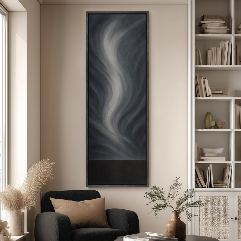 Très grand art mural rétro encadré pour art classique, Noir, H 60 po x l 20 po