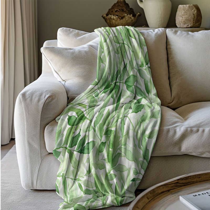 Green Reflection - 1 Piece Premium Blanket, Queen