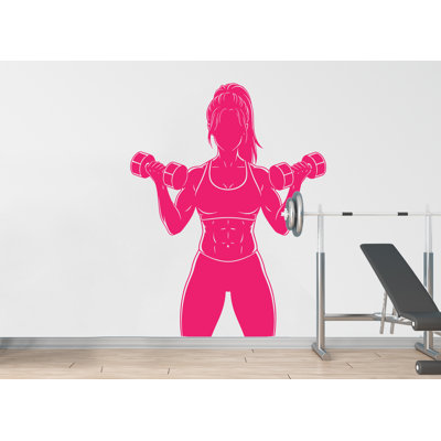  Décalcomanie de gymnastique, pouvoir, remise en forme, femmes, squat, décoration, entraînement, vinyle, autocollants, chambre à coucher