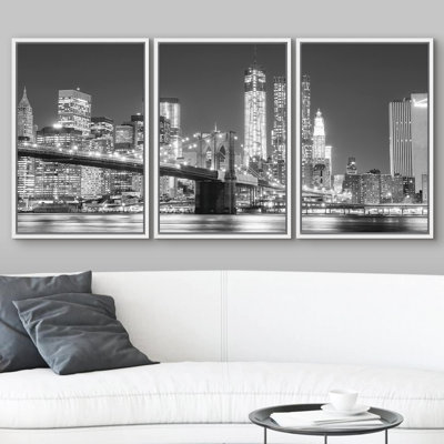 Architecture Building Manhattan Skyline and Brooklyn Bridge Art Home Art