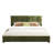 Olive Velvet Bed Frame, King Size Upholstered Platform With Wide Headboard And Deep Round - Shaped Tufting, Soft Square Corners, No Box Spring, Easy Assembly For 2 Adults Bed, Curved Headboard,