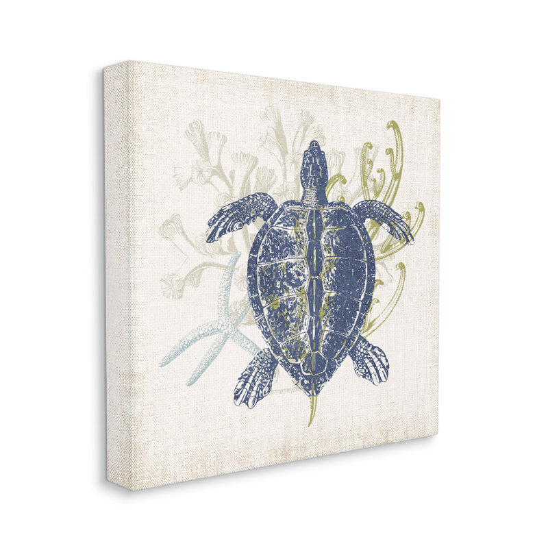 24" x 24" Blue Sea Turtle Canvas Wall Art