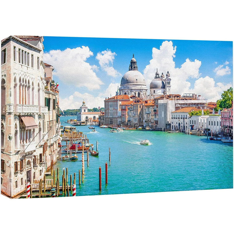 Gran Canal with Basilica Santa Maria in Venice, Italie Nature sauvage - Photographie sur toile tendue
