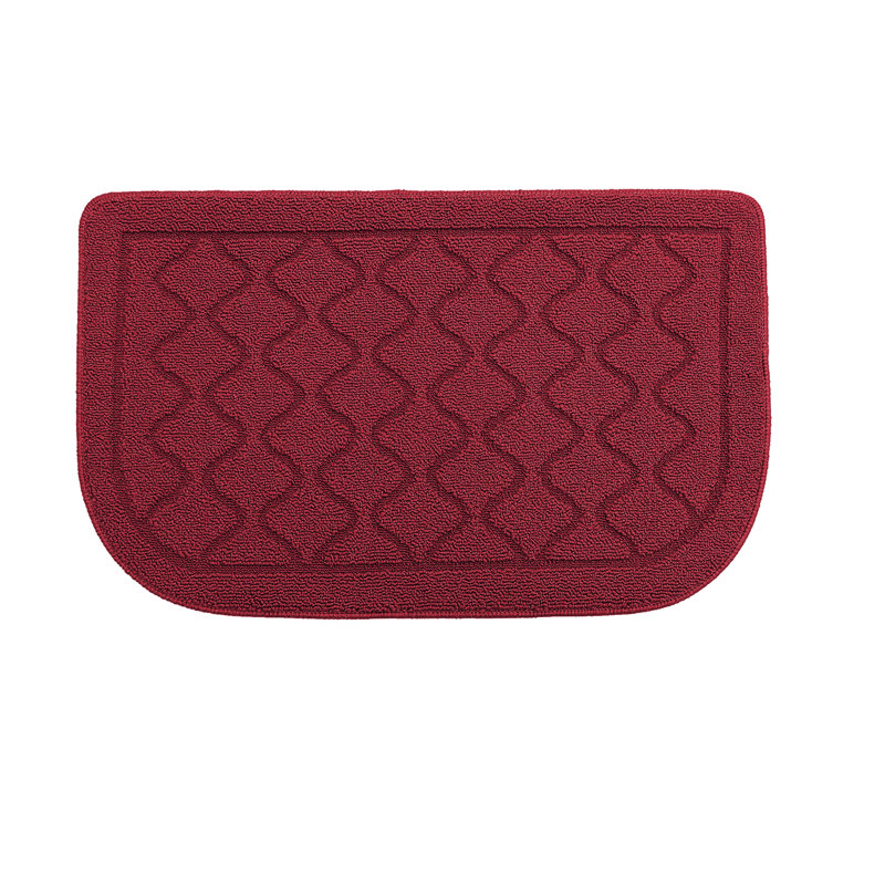  Tapis de cuisine en polypropylène antidérapant Diamante, Demi-cercle 1 pi 8 po x 2 pi 8 po, Rouge