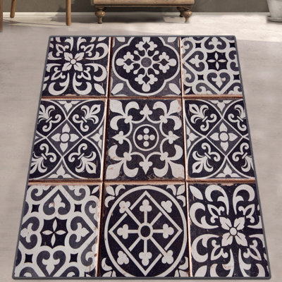 Premium Hall Carpet (2.6 x 4.9 ft), 100% Polyester, 0.2 in Pile Height | Antibacterial, Non-Slip Felt Dot Underside | Machine Washable at 86°F, 700 g/m² | Ideal for Home Entryways & Living Spaces, Soft & Durable