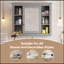 Armoire de rangement murale moderne pour salle de bain 35 po x 28 po, armoire à pharmacie, armoire murale moderne avec miroir, armoire à miroir avec 6 tablettes ouvertes (meuble-lavabo non inclus)-922956863