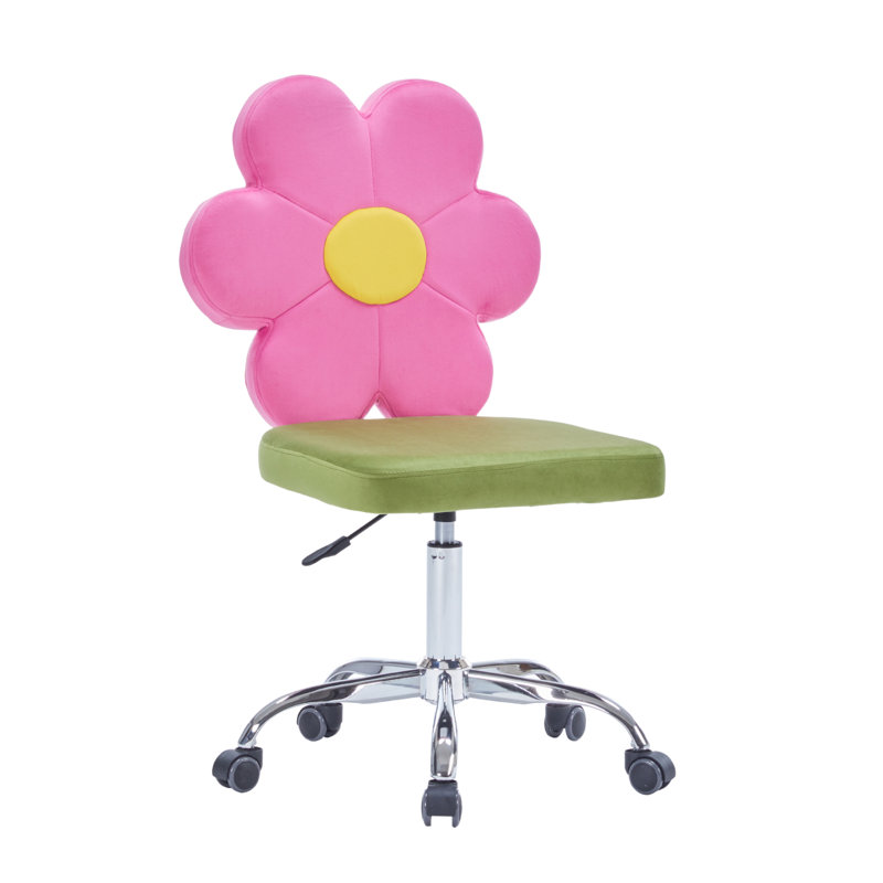 Fauteuil de coiffeuse pivotant avec roues et mousse de polyuréthane confortable Impressions Vanity Daisy, dossier Daisy Flower