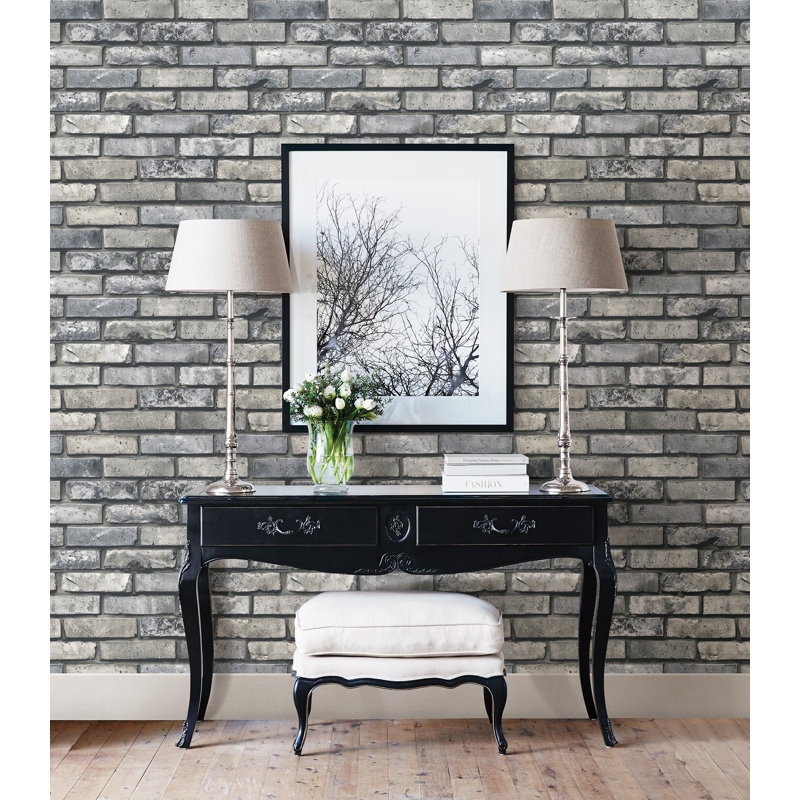 Rouleau de papier peint peint brique 33 pi x 20,5 po Iolan
