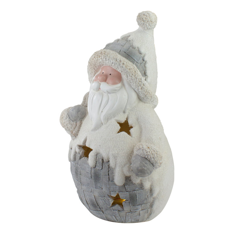 Décoration de table de Noël 21 po blanche et grise à DEL 21 po
