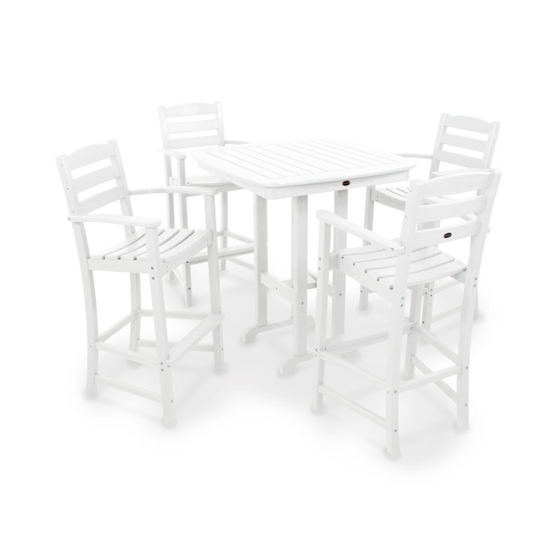 POLYWOOD La Casa Café 5-Piece Bar Set, White