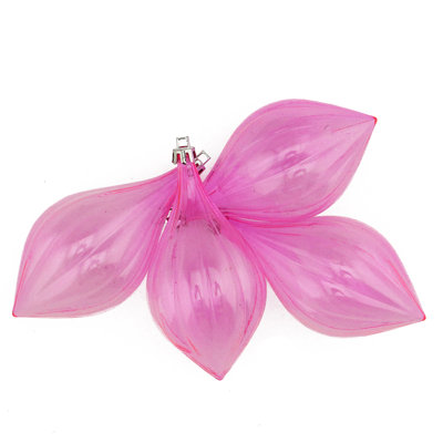 Pink Shatterproof Transparent Christmas Finial Ornament