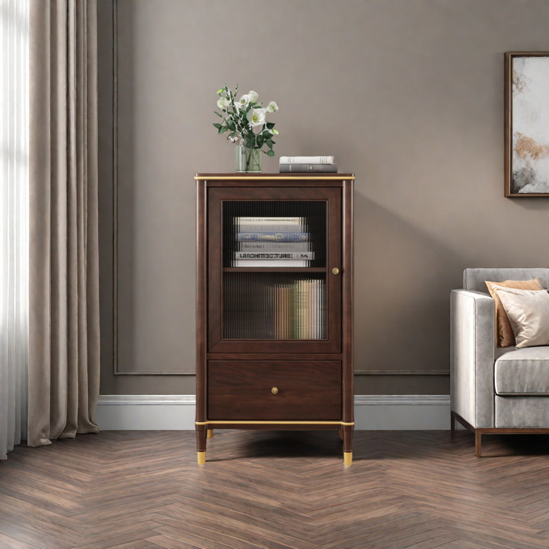 Single-door storage cabinet, Walnut