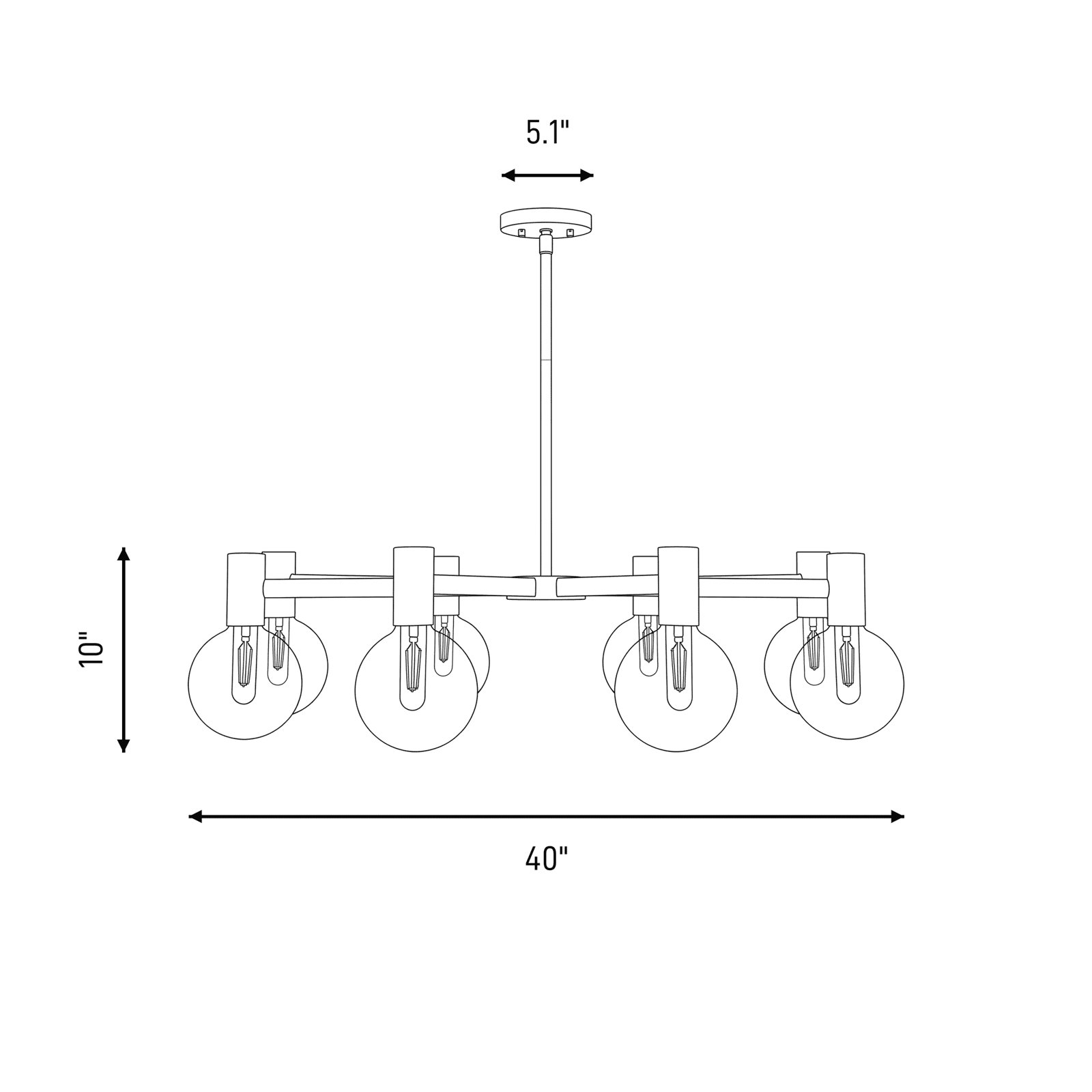 Rorem Chandelier, Gold, 8 Lights
