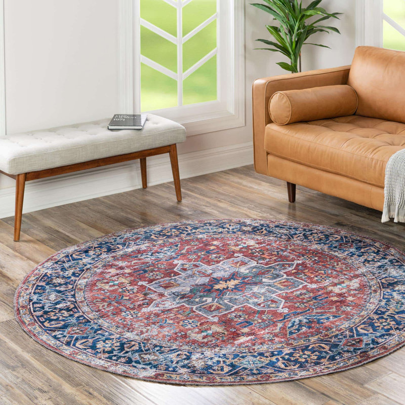 Tapis lavable Bungalow Bungalow, Rond 7 pi 10 po