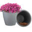 Grand pot de fleurs extérieur rond en polyrésine Anjelica - 20 po - Gris clair - Ensemble de 2-1441009830