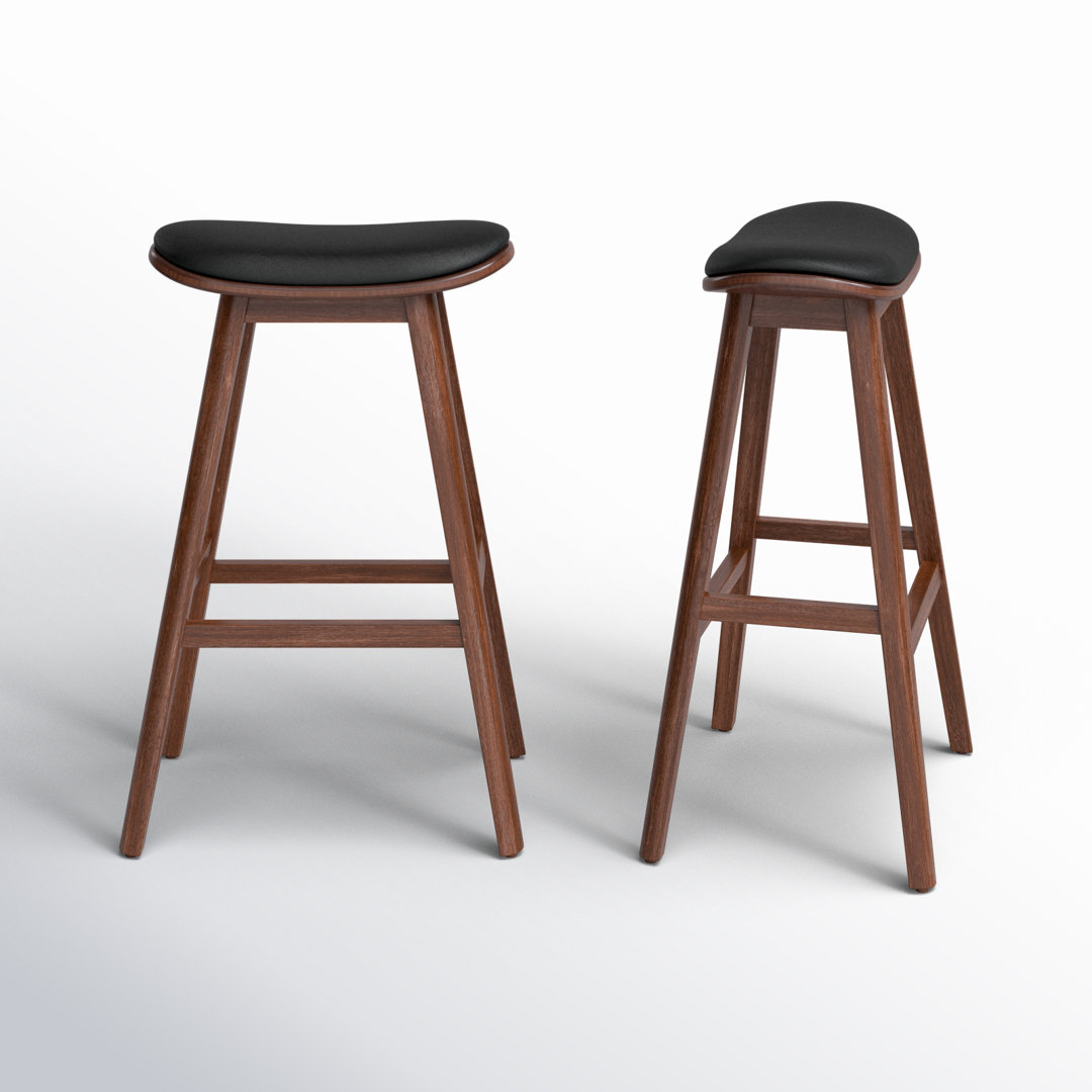 Eric Upholstered Counter Stool with Solid Wood Frame (Set of 2) AllModern