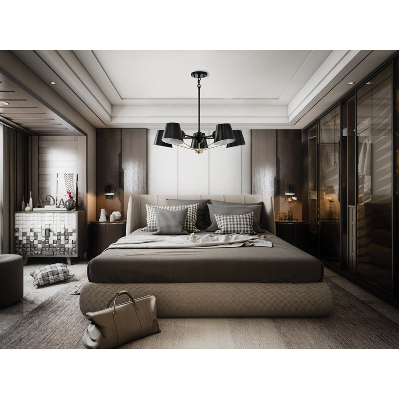Lustre linéaire moderne Spoutnik à 5 lumières Baxter