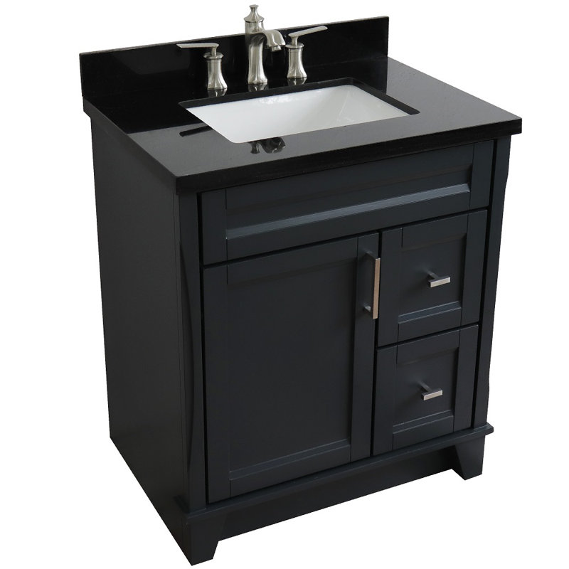 Ensemble de meuble-lavabo simple 31 po Bréham, Noir galaxie