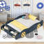 Lit plateforme pleine grandeur en forme de voiture de course avec roues et rangement-722042091-722042092