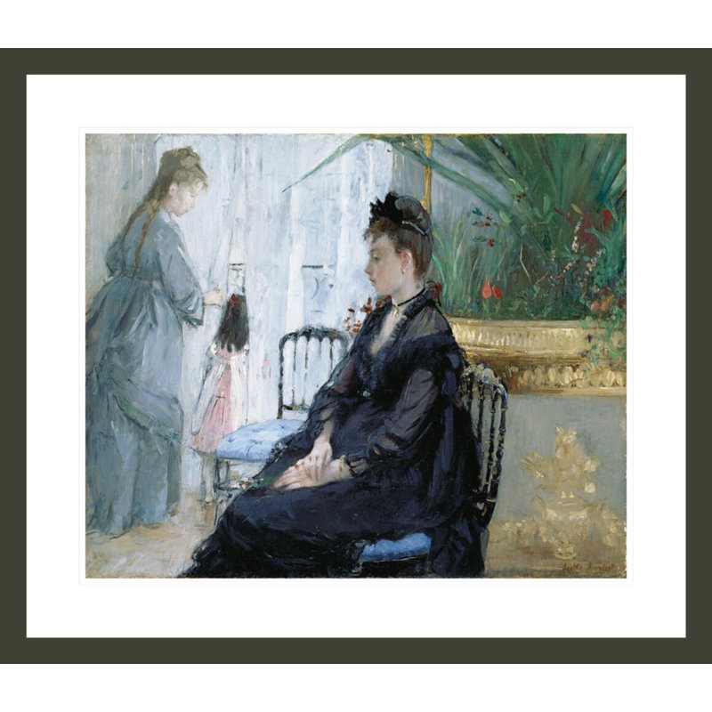 "Interior" (Intérieur) par Berthe Morisot - Estampe numérique encadrée, H 23,5 po x l 27,21 po