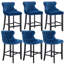 Velvet Upholstered Solid Wood Kitchen Bar Stools  (Set of 6)-103146271