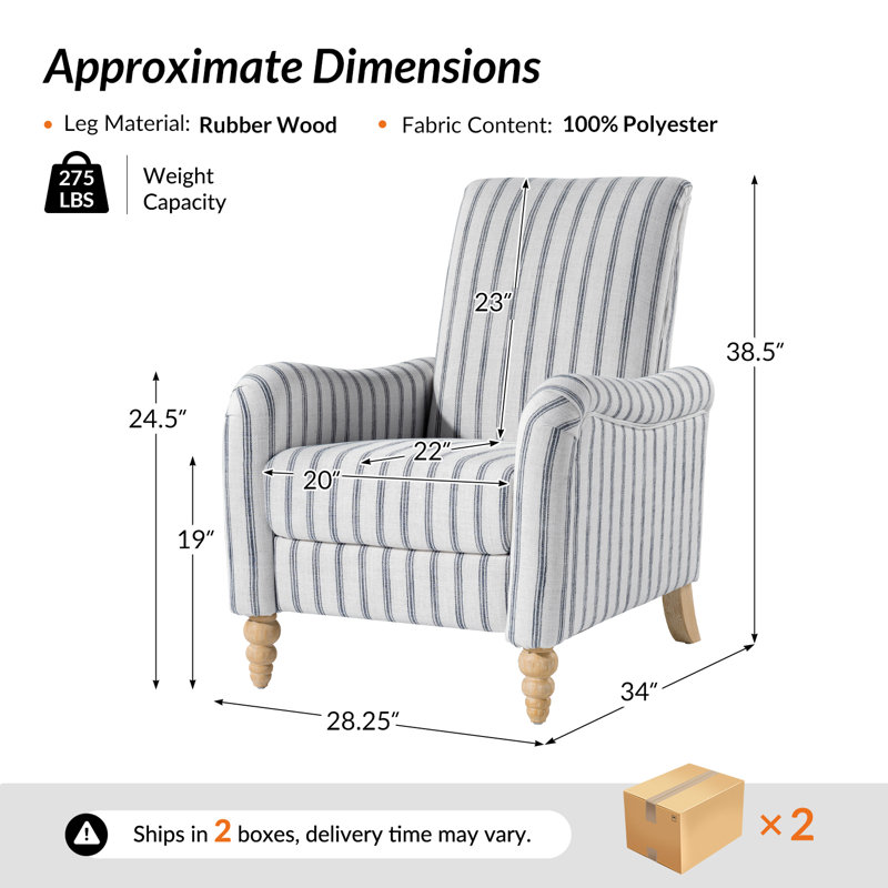 Fauteuil inclinable Bhandary, Rayures bleu marine