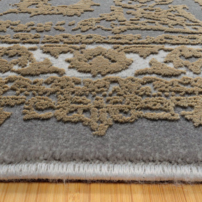 Florance Foggia High-Low Acrylic/Viscose Area Rug, Rectangular 5'3" x 7'5"