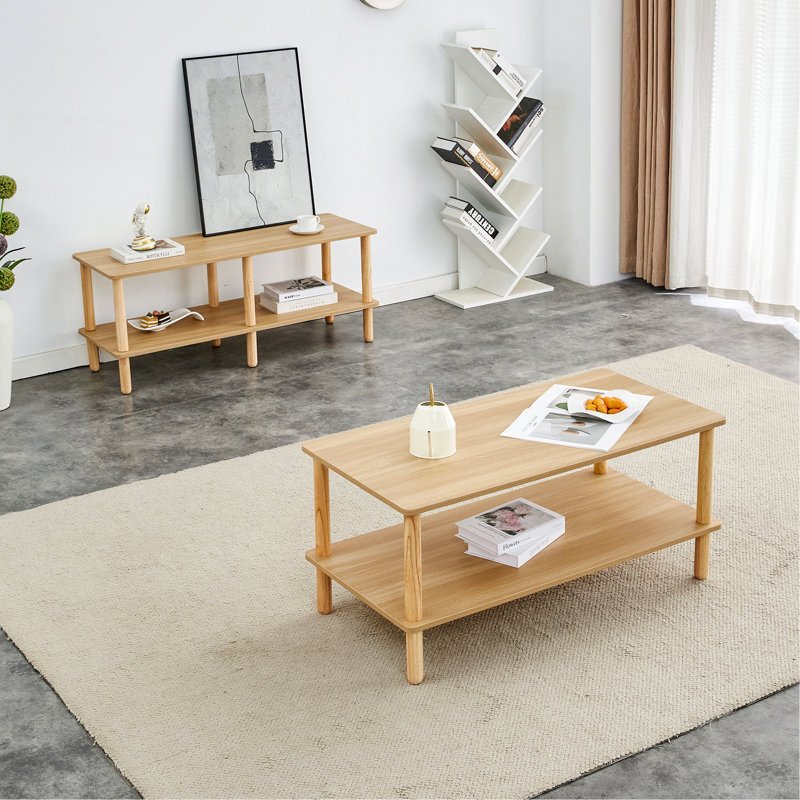Coffee Table&TV Table Sets, Burly Wood